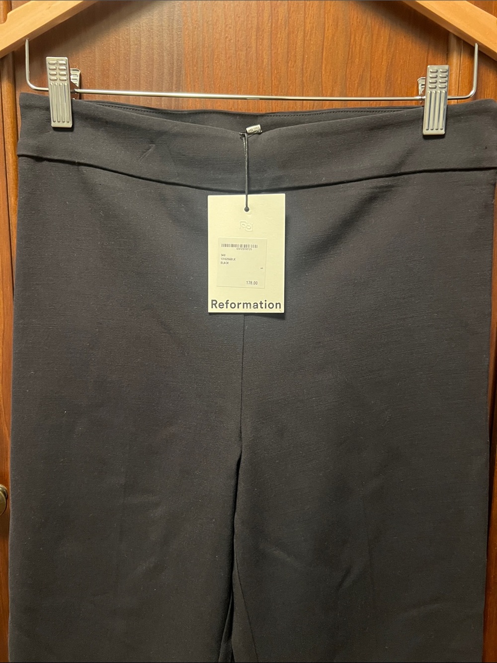 Reformation Tanya Chic Flared Knit Pants Black Size S High Rise Ankle Side Zip - Picture 3 of 9